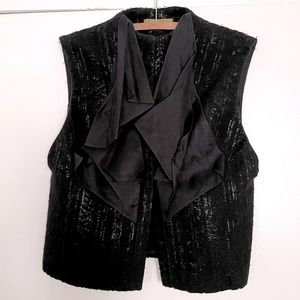 Nicole Miller Black Silk/Wool Vest
